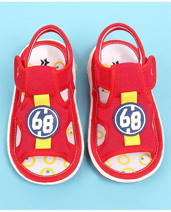 Cute Walk by Babyhug Velcro Closure Sandals with Applique - Red
