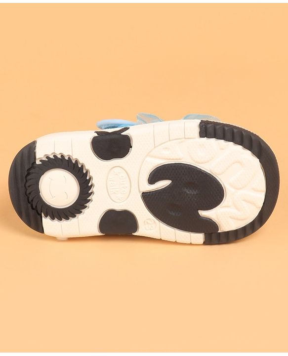 Cute Walk by Babyhug Velcro Closure Casual Shoes With Polka Dot Print & Lace Detailing - Blue
