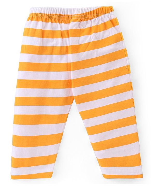 Babyhug Disney Cotton Single Jersey Knit Full Sleeves Night Suit Mickey Mouse Print- Yellow