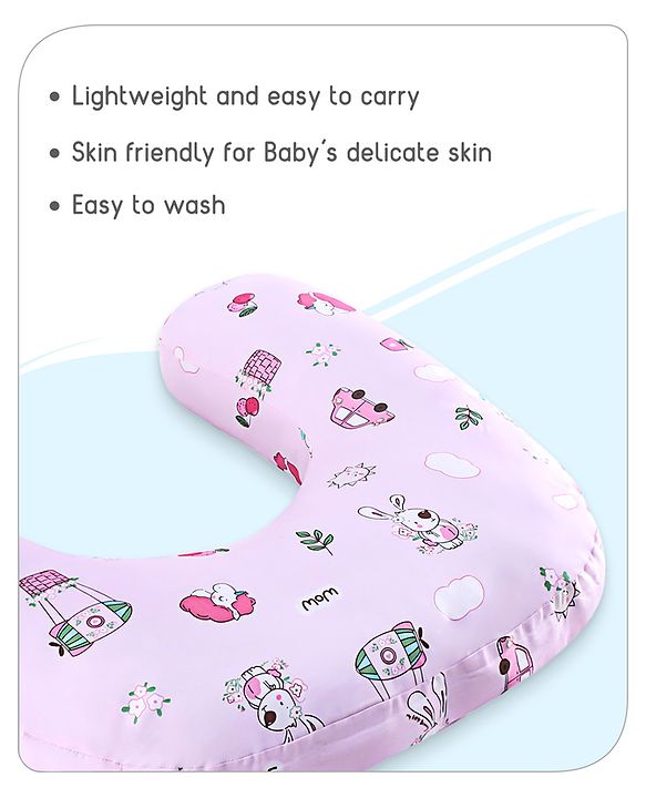Babyhug Feeding Pillow Bunny Print - Pink | Fits upto waist size 36 inches