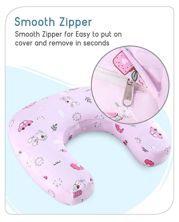 Babyhug Feeding Pillow Bunny Print - Pink | Fits upto waist size 36 inches