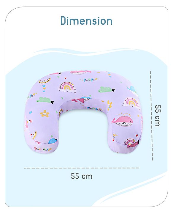 Babyhug Feeding Pillow Bunny Print - Pink | Fits upto waist size 36 inches