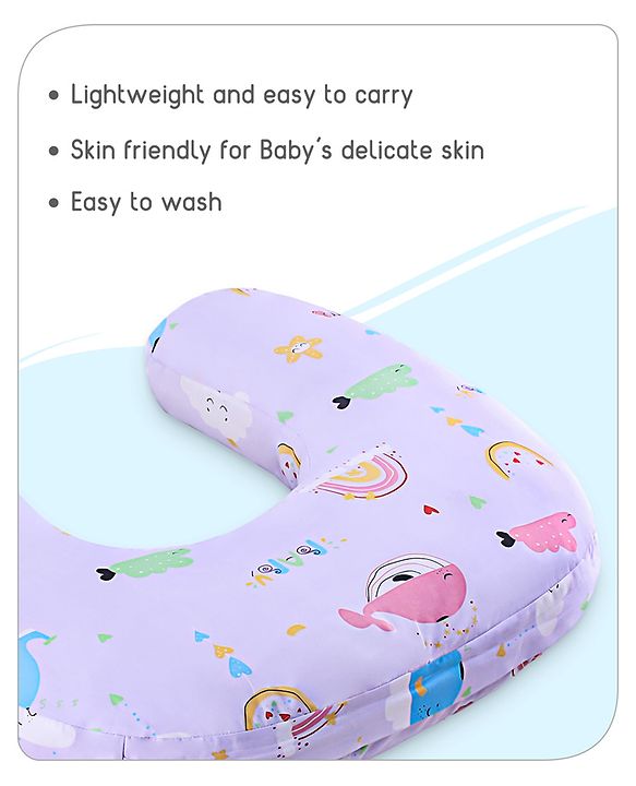 Babyhug Feeding Pillow Bunny Print - Pink | Fits upto waist size 36 inches