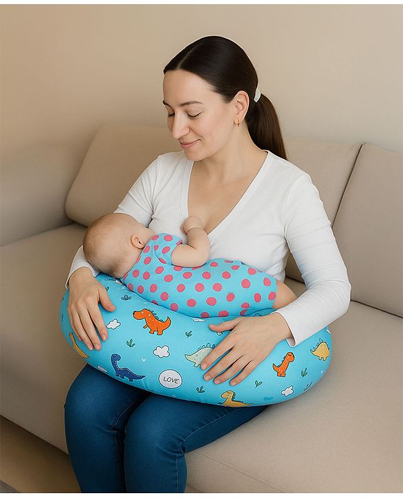 Babyhug Feeding Pillow Bunny Print - Pink | Fits upto waist size 36 inches