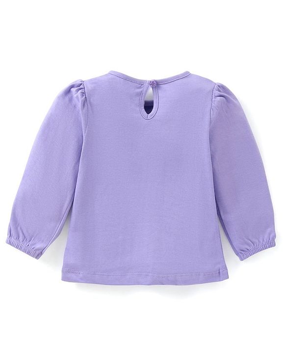 Babyhug Cotton Knit Full Sleeves Tops with Polka Dots  & Butterfly Graphics Pack of 3 - Pink Green & Purple
