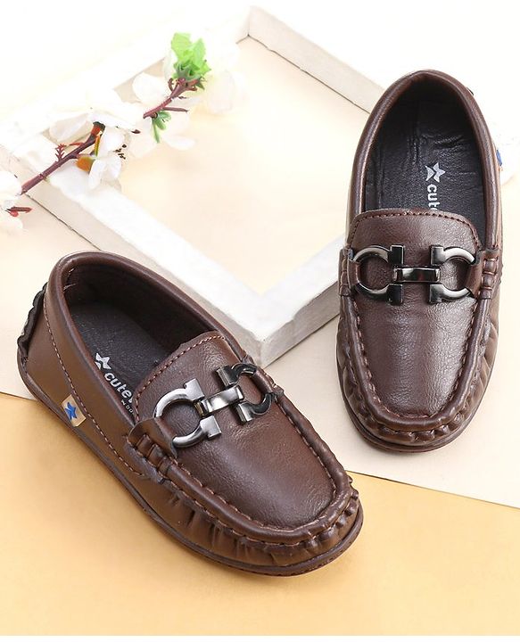 Cute Walk by Babyhug Slip On Party Wear Shoes - Brown