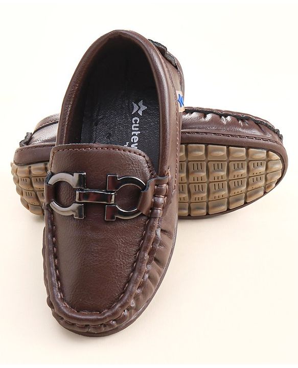 Cute Walk by Babyhug Slip On Party Wear Shoes - Brown