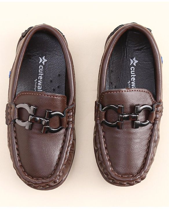 Cute Walk by Babyhug Slip On Party Wear Shoes - Brown