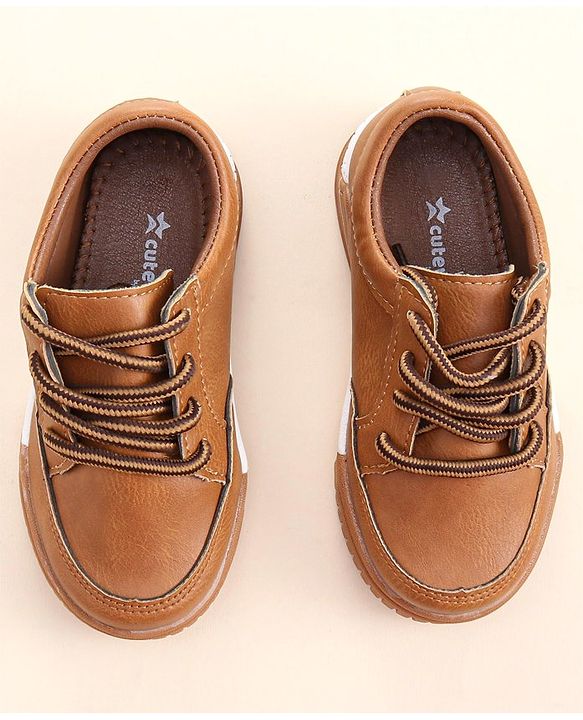 Cute Walk by Babyhug Lace Ups Formal Shoes - Brown