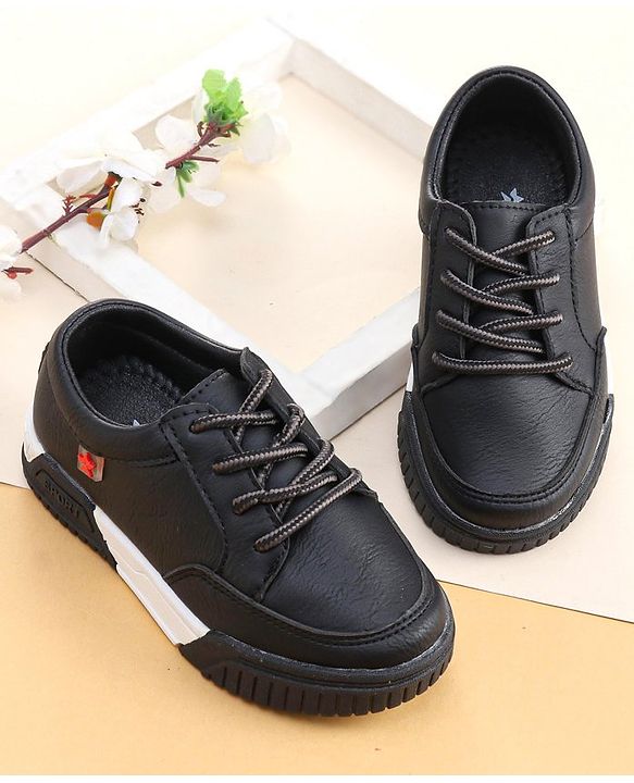 Cute Walk by Babyhug Lace Ups Formal Shoes - Black