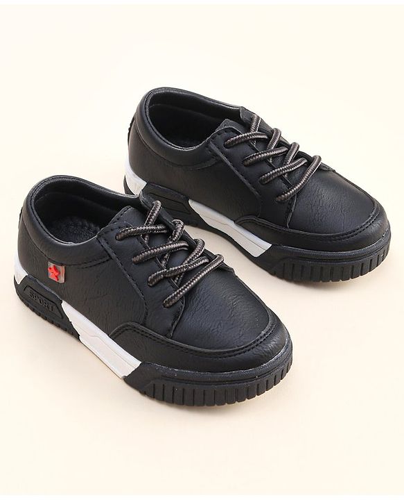 Cute Walk by Babyhug Lace Ups Formal Shoes - Black