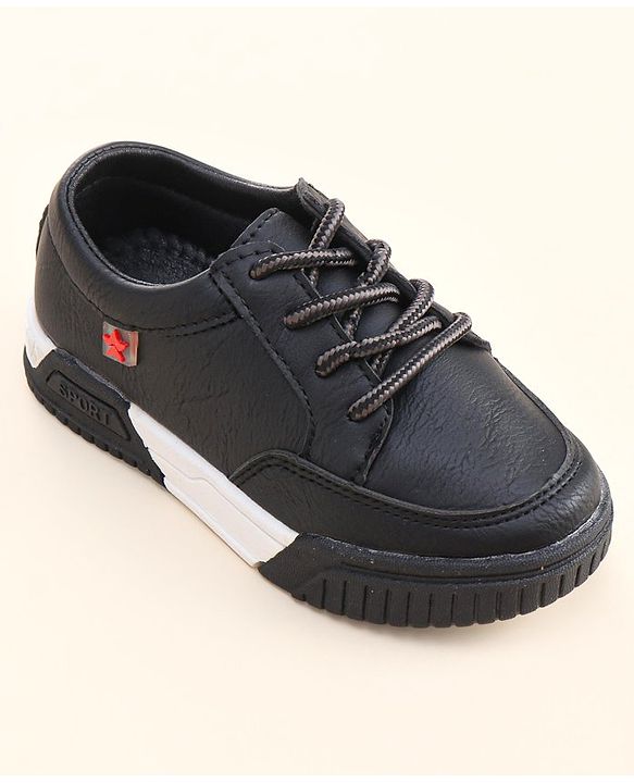 Cute Walk by Babyhug Lace Ups Formal Shoes - Black