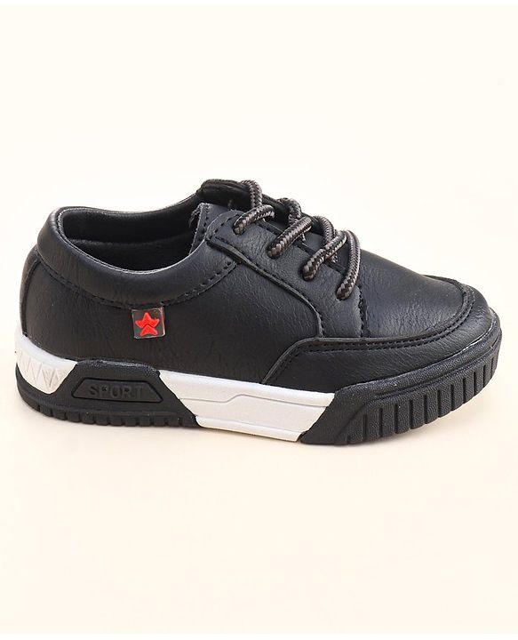 Cute Walk by Babyhug Lace Ups Formal Shoes - Black
