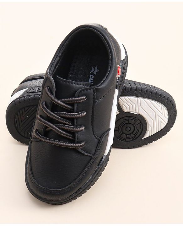 Cute Walk by Babyhug Lace Ups Formal Shoes - Black