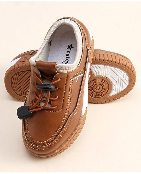 Cute Walk by Babyhug Lace Up Formal Shoes - Brown