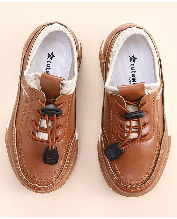 Cute Walk by Babyhug Lace Up Formal Shoes - Brown