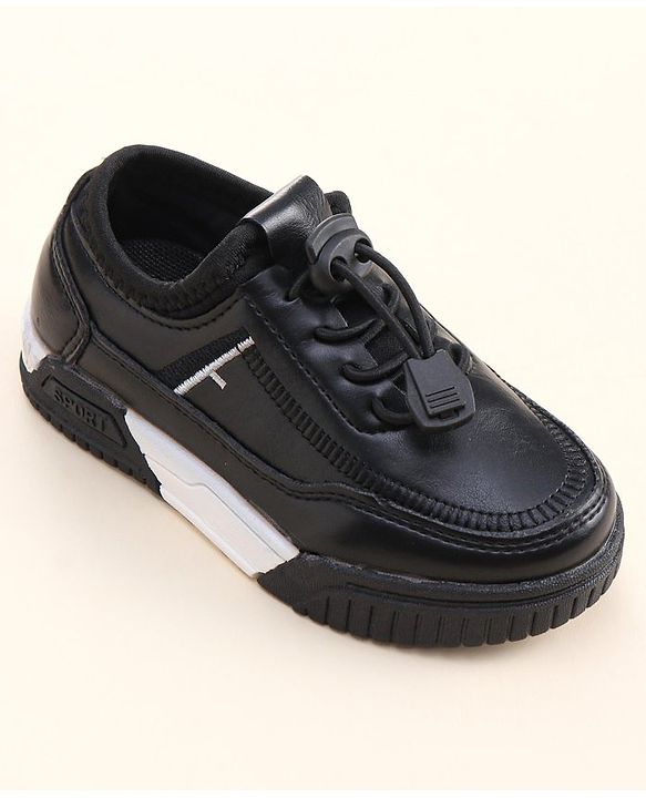 Cute Walk by Babyhug Lace Up Formal Shoes - Black
