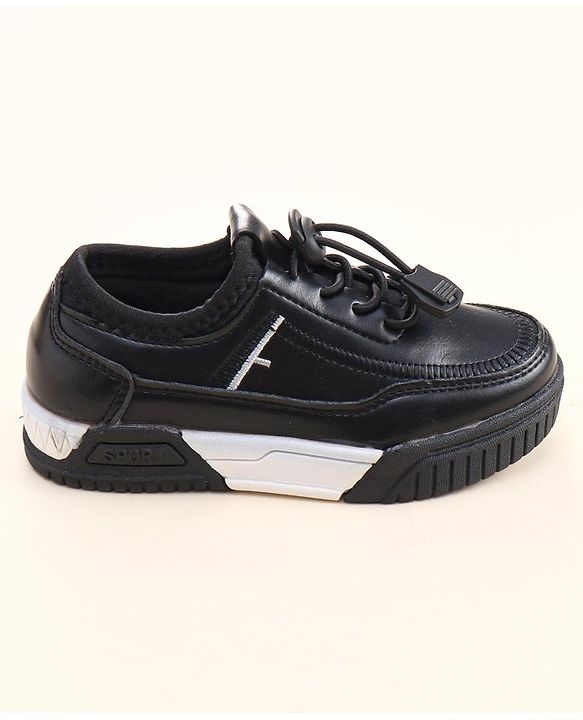 Cute Walk by Babyhug Lace Up Formal Shoes - Black