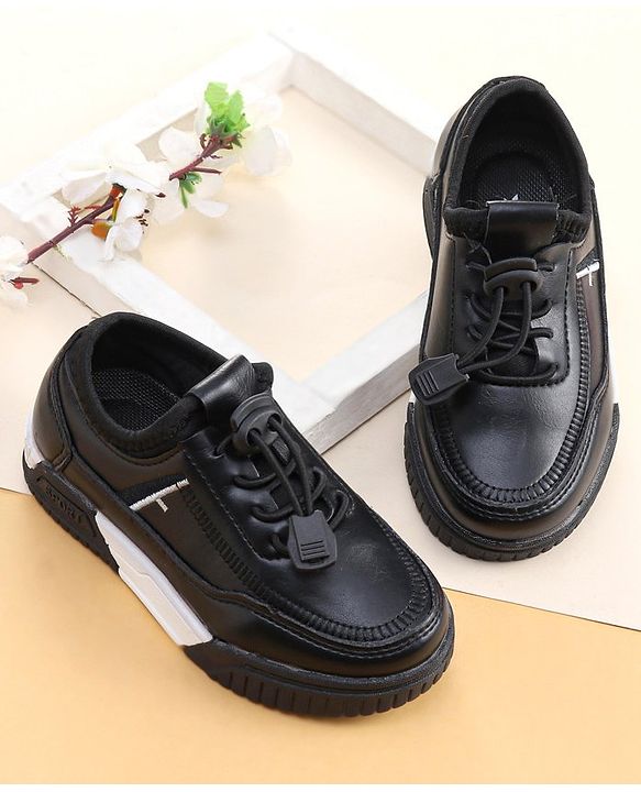 Cute Walk by Babyhug Lace Up Formal Shoes - Black