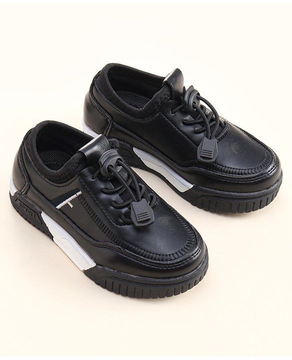 Cute Walk by Babyhug Lace Up Formal Shoes - Black