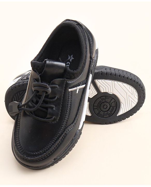 Cute Walk by Babyhug Lace Up Formal Shoes - Black