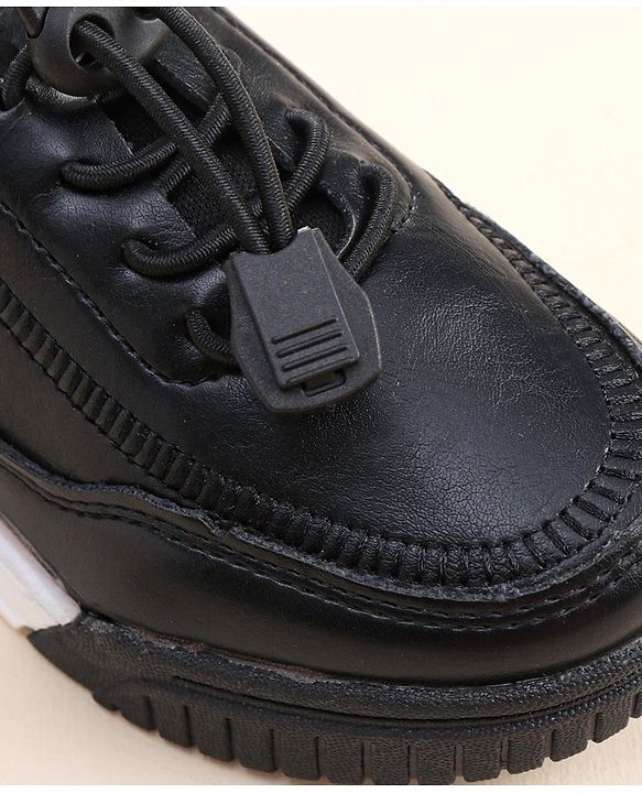 Cute Walk by Babyhug Lace Up Formal Shoes - Black