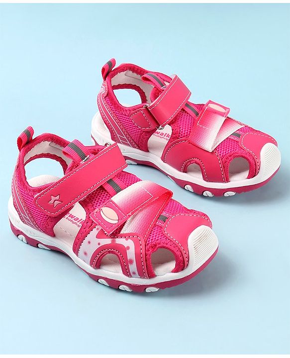 Cute Walk by Babyhug Velcro Closure Sandals - Fuchsia