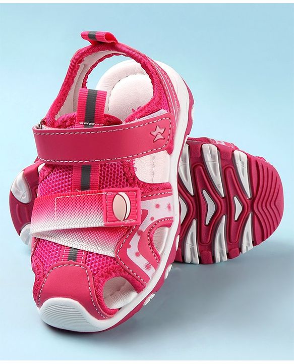 Cute Walk by Babyhug Velcro Closure Sandals - Fuchsia