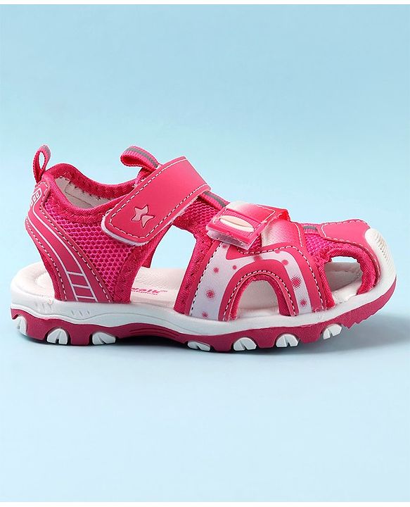Cute Walk by Babyhug Velcro Closure Sandals - Fuchsia