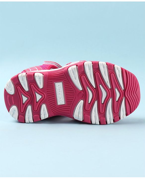 Cute Walk by Babyhug Velcro Closure Sandals - Fuchsia