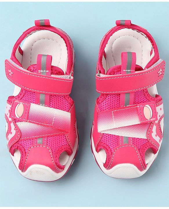 Cute Walk by Babyhug Velcro Closure Sandals - Fuchsia
