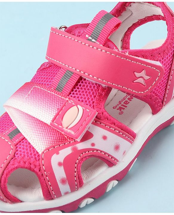 Cute Walk by Babyhug Velcro Closure Sandals - Fuchsia
