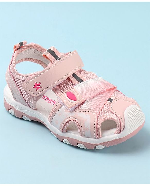 Cute Walk by Babyhug Velcro Closure Sandals - Fuchsia