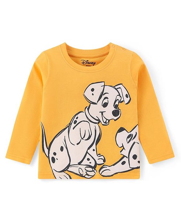 Babyhug Disney Single Jersey Knit Full Sleeves Night Suit with 101 Dalmatians Print - Yellow