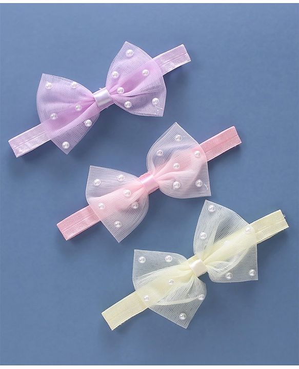 Babyhug Free Size Female Hair Bands Pack of 3 - Multicolor