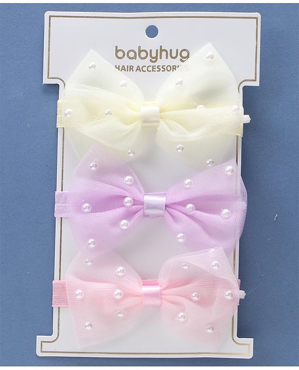 Babyhug Free Size Female Hair Bands Pack of 3 - Multicolor