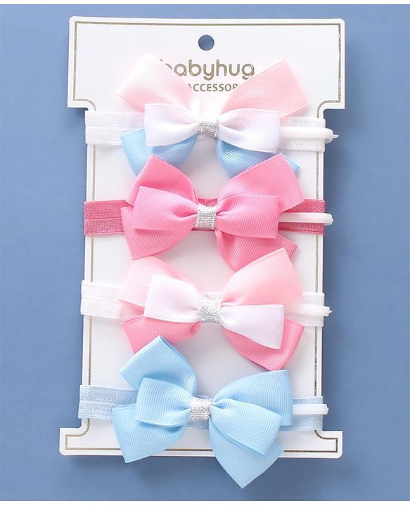 Babyhug Free Size Female Hair Bands Pack of 4 - Multicolor