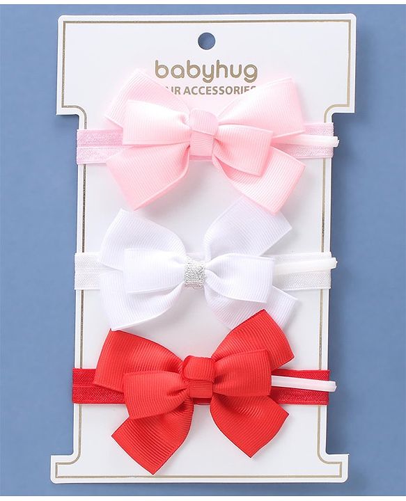 Babyhug Free Size Female Hair Bands Pack of 3 - Multicolor