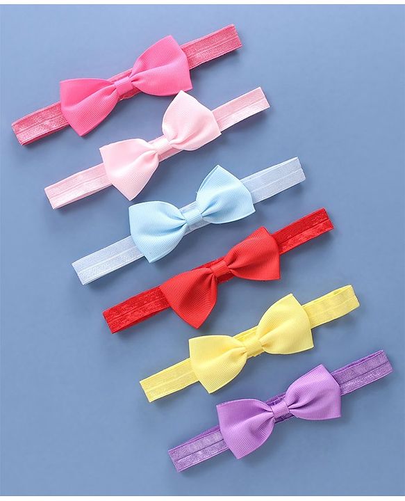 Babyhug Free Size Female Hair Bands Pack of 6 - Multicolor