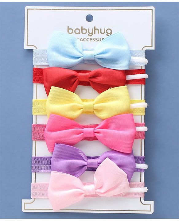 Babyhug Free Size Female Hair Bands Pack of 6 - Multicolor