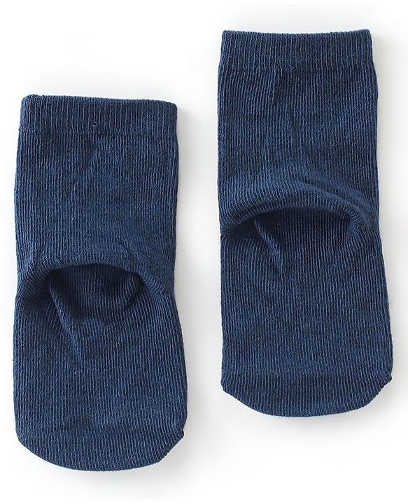 Cute Walk by Babyhug Knit Anti-Bacterial Ankle Length Socks with Striped & Dino Design Pack of 3 - Blue & White