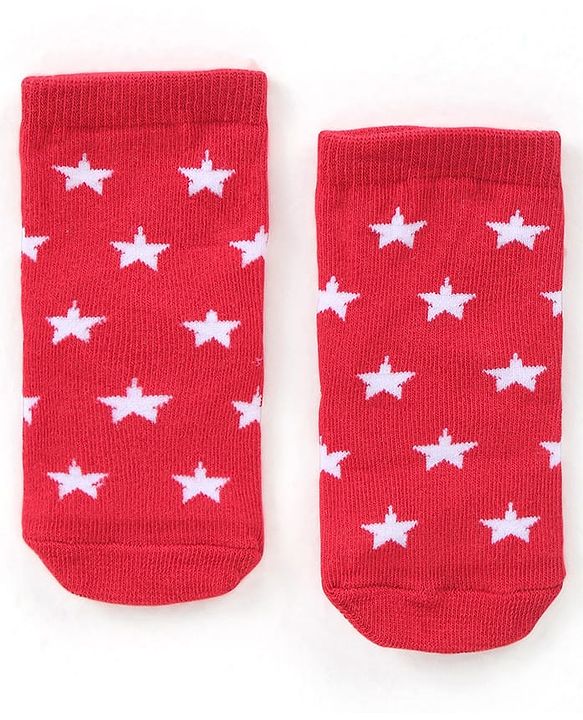 Cute Walk by Babyhug Anti-Bacterial Ankle Length Striped & Star Designed Socks Pack of 3 - Yellow Red & Black