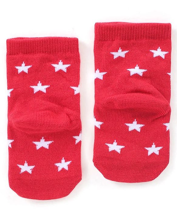 Cute Walk by Babyhug Anti-Bacterial Ankle Length Striped & Star Designed Socks Pack of 3 - Yellow Red & Black