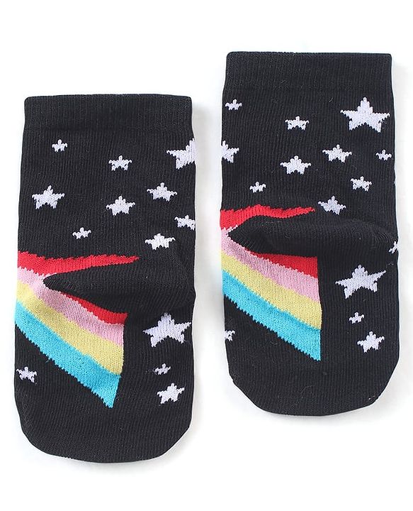 Cute Walk by Babyhug Anti-Bacterial Ankle Length Striped & Star Designed Socks Pack of 3 - Yellow Red & Black