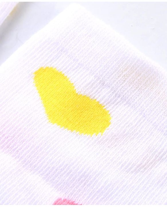 Cute Walk by Babyhug Anti-Bacterial Ankle Length Terry Socks with Heart Design Pack of 3 - Multicolor