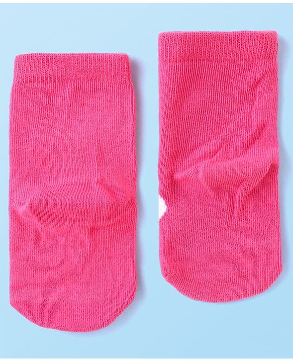 Cute Walk by Babyhug Anti-Bacterial Ankle Length Terry Socks with Heart Design Pack of 3 - Multicolor