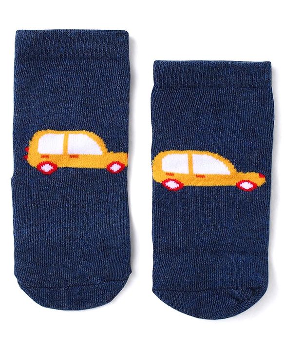 Cute Walk by Babyhug Anti-Bacterial Ankle Length Terry Socks with Car Design Pack of 3 - Multicolor