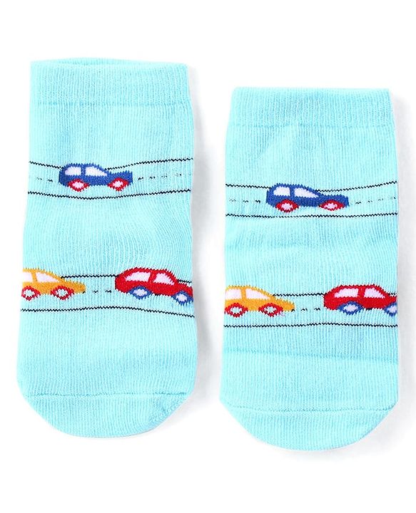 Cute Walk by Babyhug Anti-Bacterial Ankle Length Terry Socks with Car Design Pack of 3 - Multicolor