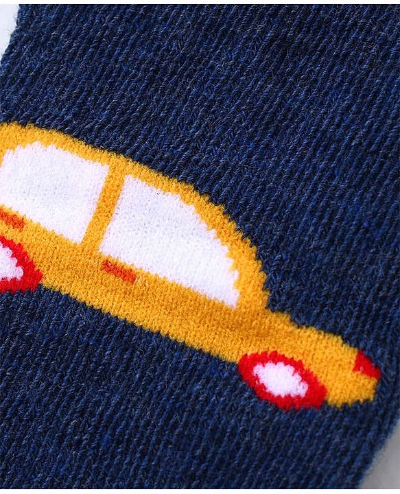 Cute Walk by Babyhug Anti-Bacterial Ankle Length Terry Socks with Car Design Pack of 3 - Multicolor