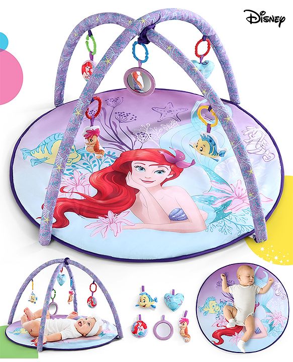 Babyhug Disney Little Mermaid Playgym | BIS Certified | Soft Play Mat with 5 Fun Hanging Toys | Disney Little Mermaid Theme for Newborns 0+ Months | Perfect for Indoor Play & Tummy Time | Stimulates Sensory Development, Hand-Eye Coordination & Motor